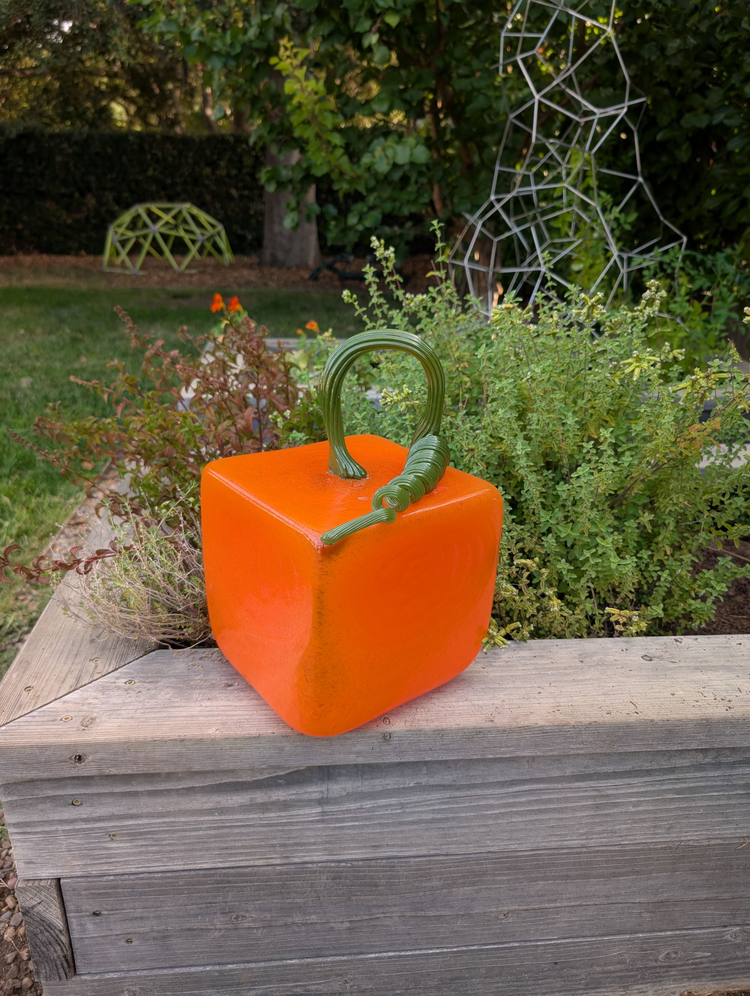 Glass Cube Pumpkin