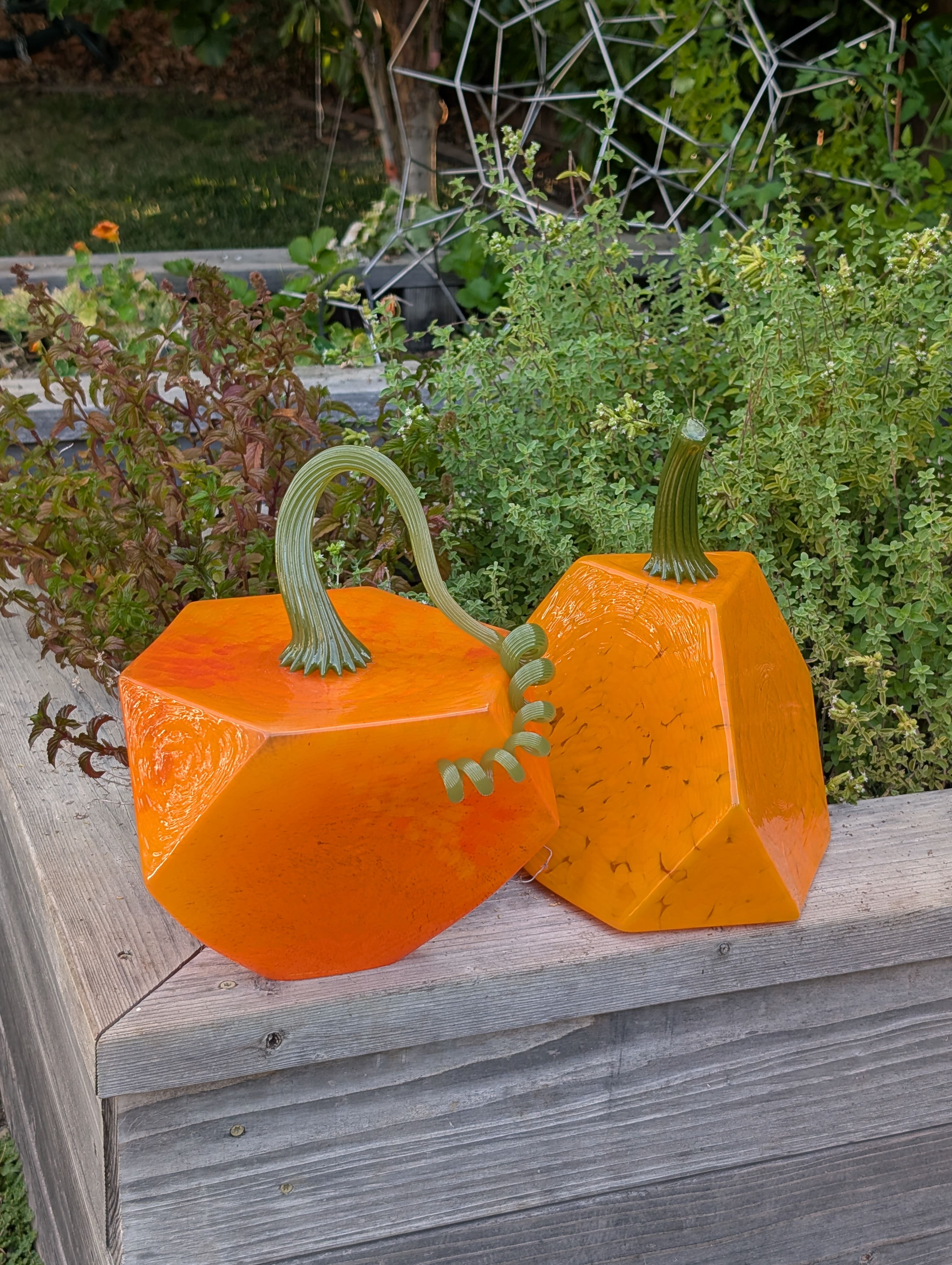 Glass Truncated Tetrahedron Pumpkin